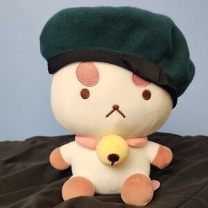 100% Wool Green Beret W/ribbon And Bow Detail